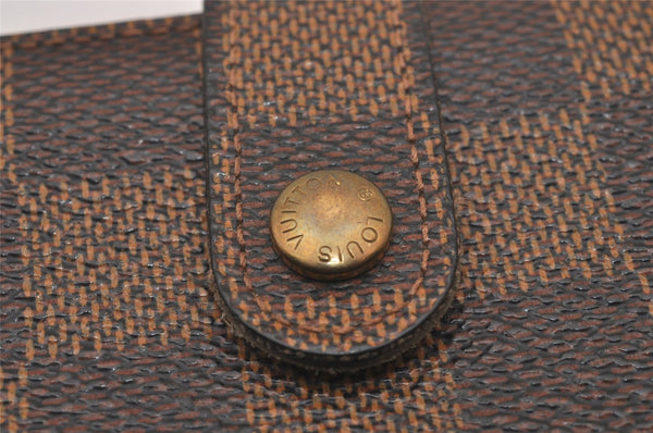 Auth Louis Vuitton Damier Porte Monnaie Billets Viennois Wallet N61664 LV 1170I