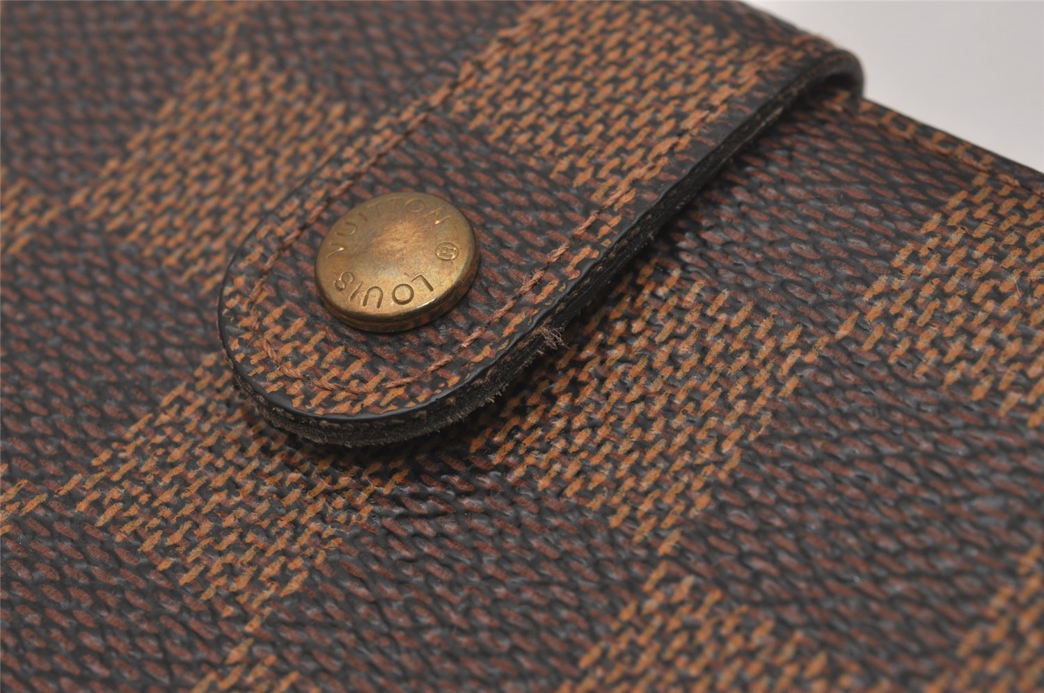 Auth Louis Vuitton Damier Porte Monnaie Billets Viennois Wallet N61664 LV 1170I