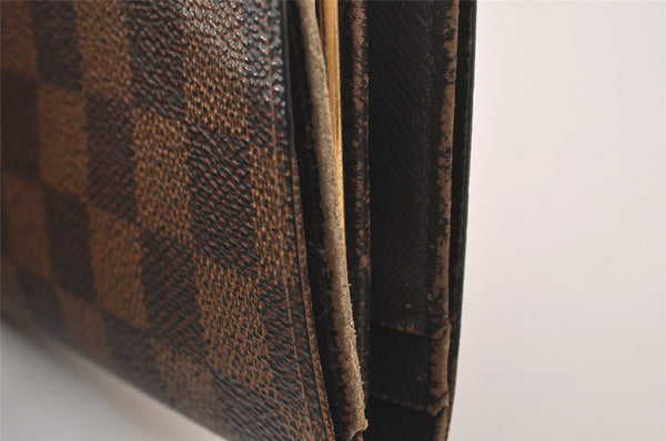 Auth Louis Vuitton Damier Porte Monnaie Billets Viennois Wallet N61664 LV 1170I