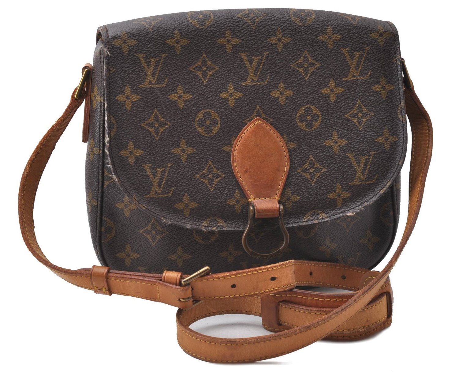 Auth Louis Vuitton Monogram Saint Cloud GM Shoulder Cross Bag M51242 LV 1171D