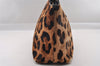 Authentic Salvatore Ferragamo Gancini Unborn Calf Leather Tote Bag Brown 1171I