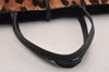 Authentic Salvatore Ferragamo Gancini Unborn Calf Leather Tote Bag Brown 1171I