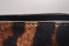 Authentic Salvatore Ferragamo Gancini Unborn Calf Leather Tote Bag Brown 1171I