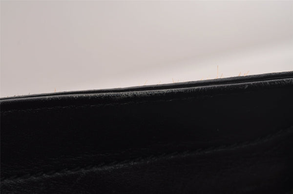 Authentic Salvatore Ferragamo Gancini Unborn Calf Leather Tote Bag Brown 1171I