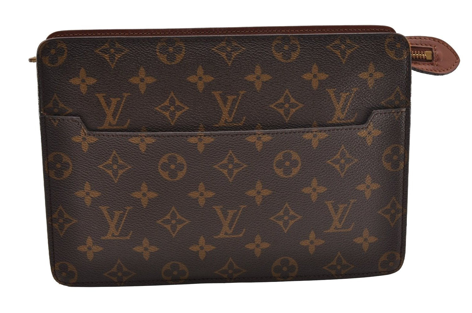 Authentic Louis Vuitton Monogram Pochette Homme Clutch Hand Bag M51795 LV 1172I