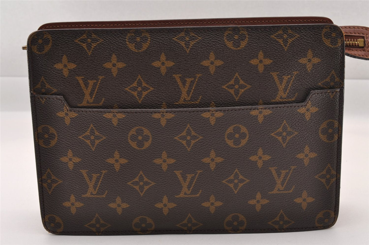 Authentic Louis Vuitton Monogram Pochette Homme Clutch Hand Bag M51795 LV 1172I