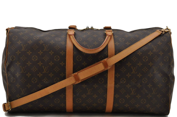 Auth Louis Vuitton Monogram Keepall Bandouliere 60 Boston Bag M41412 LV 1174D