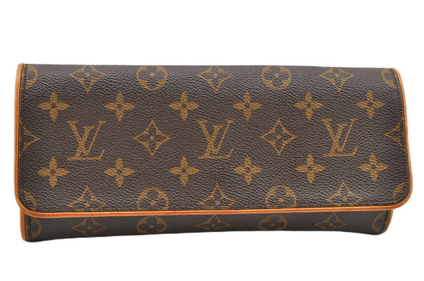 Authentic Louis Vuitton Monogram Pochette Twin GM Clutch Bag M51852 LV 1174G