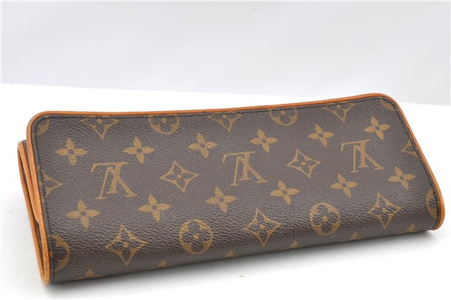 Authentic Louis Vuitton Monogram Pochette Twin GM Clutch Bag M51852 LV 1174G