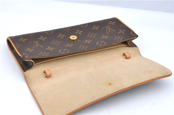 Authentic Louis Vuitton Monogram Pochette Twin GM Clutch Bag M51852 LV 1174G
