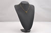 Authentic GIVENCHY Vintage G Motif Chain Pendant Necklace Gold Tone 1174I