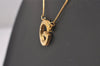 Authentic GIVENCHY Vintage G Motif Chain Pendant Necklace Gold Tone 1174I