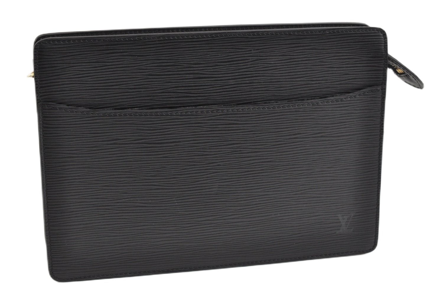 Authentic Louis Vuitton Epi Pochette Homme Clutch Hand Bag Black M52522 LV 1175G