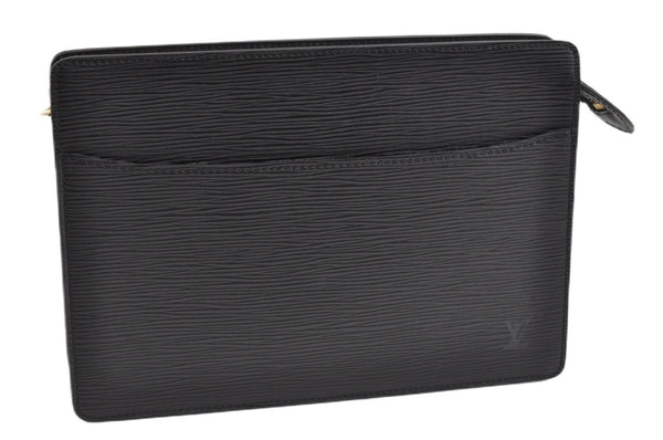 Authentic Louis Vuitton Epi Pochette Homme Clutch Hand Bag Black M52522 LV 1175G