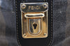Authentic FENDI Pequin 2Way Hand Boston Bag PVC Leather Brown Black 1175I
