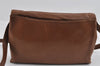Authentic GUCCI 2Way Shoulder Cross Body Clutch Bag Purse Leather Brown 1176I