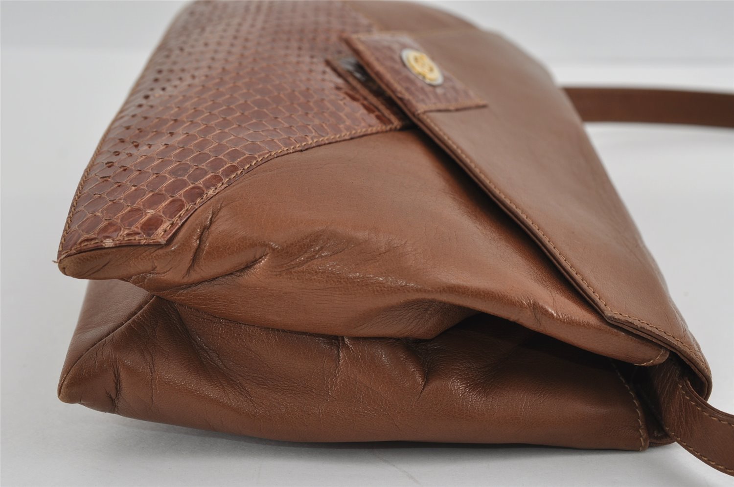 Authentic GUCCI 2Way Shoulder Cross Body Clutch Bag Purse Leather Brown 1176I