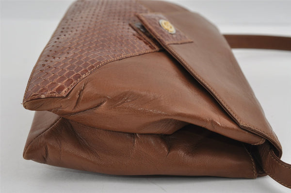 Authentic GUCCI 2Way Shoulder Cross Body Clutch Bag Purse Leather Brown 1176I