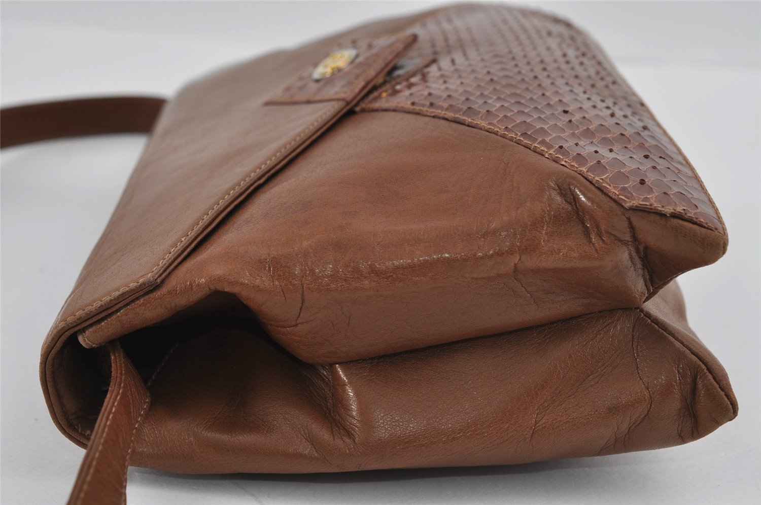 Authentic GUCCI 2Way Shoulder Cross Body Clutch Bag Purse Leather Brown 1176I