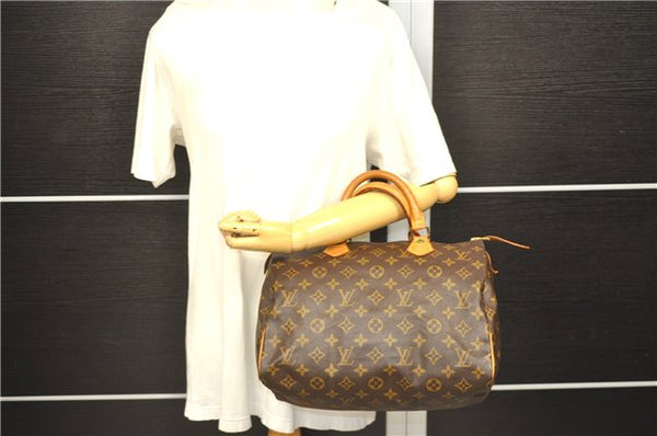 Authentic Louis Vuitton Monogram Speedy 30 Hand Bag Purse M41526 LV 1177D