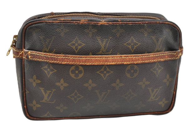 Authentic Louis Vuitton Monogram Compiegne 23 Clutch Hand Bag M51847 LV 1178G