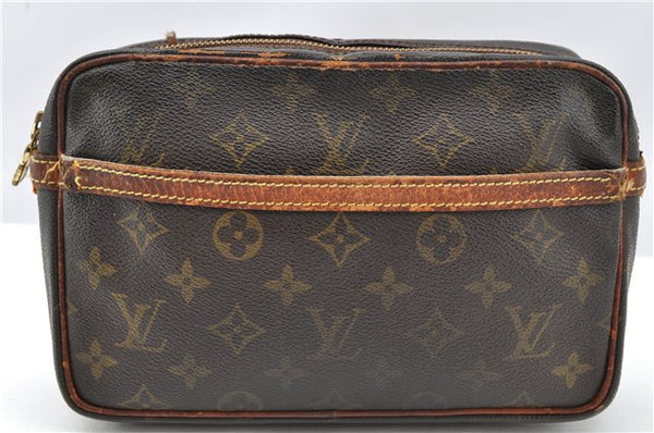 Authentic Louis Vuitton Monogram Compiegne 23 Clutch Hand Bag M51847 LV 1178G