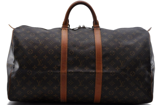 Authentic Louis Vuitton Monogram Keepall 55 Boston Bag M41424 LV 1180D