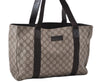 Authentic GUCCI Vintage Shoulder Tote Bag GG PVC Leather 141624 Brown 1180F