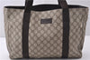 Authentic GUCCI Vintage Shoulder Tote Bag GG PVC Leather 141624 Brown 1180F