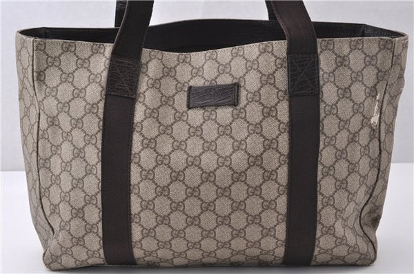 Authentic GUCCI Vintage Shoulder Tote Bag GG PVC Leather 141624 Brown 1180F