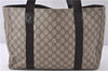 Authentic GUCCI Vintage Shoulder Tote Bag GG PVC Leather 141624 Brown 1180F