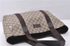 Authentic GUCCI Vintage Shoulder Tote Bag GG PVC Leather 141624 Brown 1180F