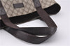 Authentic GUCCI Vintage Shoulder Tote Bag GG PVC Leather 141624 Brown 1180F