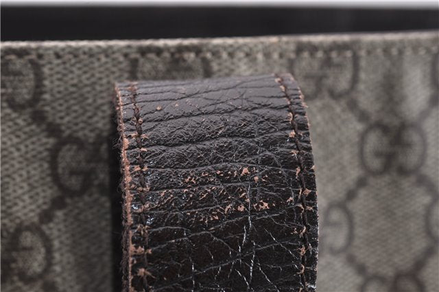 Authentic GUCCI Vintage Shoulder Tote Bag GG PVC Leather 141624 Brown 1180F