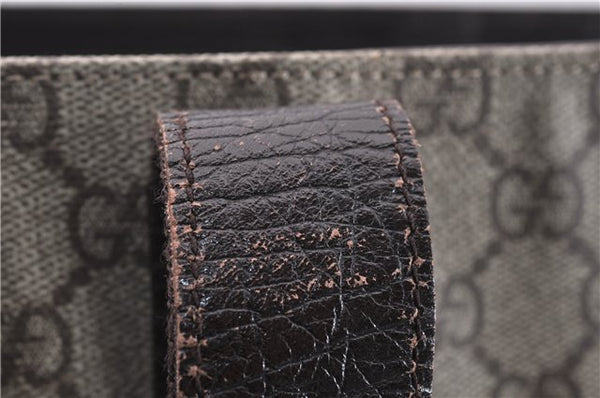 Authentic GUCCI Vintage Shoulder Tote Bag GG PVC Leather 141624 Brown 1180F