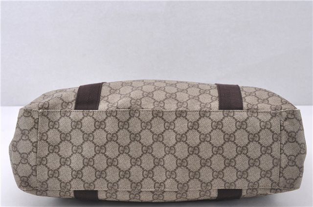 Authentic GUCCI Vintage Shoulder Tote Bag GG PVC Leather 141624 Brown 1180F