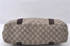 Authentic GUCCI Vintage Shoulder Tote Bag GG PVC Leather 141624 Brown 1180F