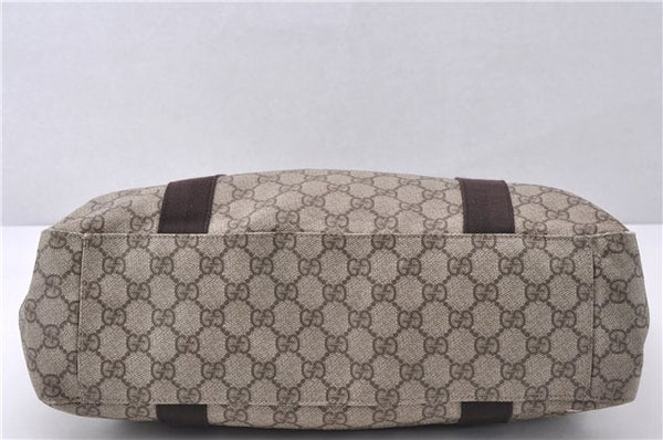 Authentic GUCCI Vintage Shoulder Tote Bag GG PVC Leather 141624 Brown 1180F