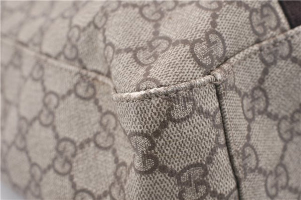 Authentic GUCCI Vintage Shoulder Tote Bag GG PVC Leather 141624 Brown 1180F