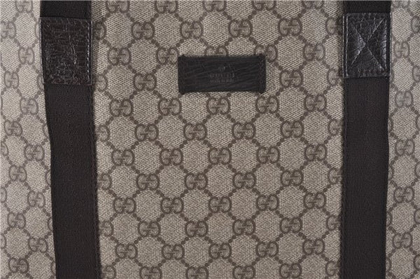 Authentic GUCCI Vintage Shoulder Tote Bag GG PVC Leather 141624 Brown 1180F