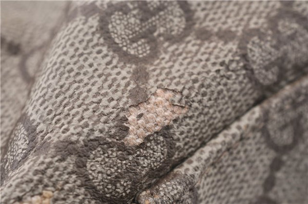 Authentic GUCCI Vintage Shoulder Tote Bag GG PVC Leather 141624 Brown 1180F