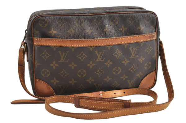 Authentic Louis Vuitton Monogram Trocadero 30 Shoulder Cross Bag M51272 LV 1180G