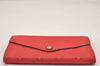 Auth Louis Vuitton Monogram Empreinte Portefeuille Sarah Wallet M61181 Red 1180I