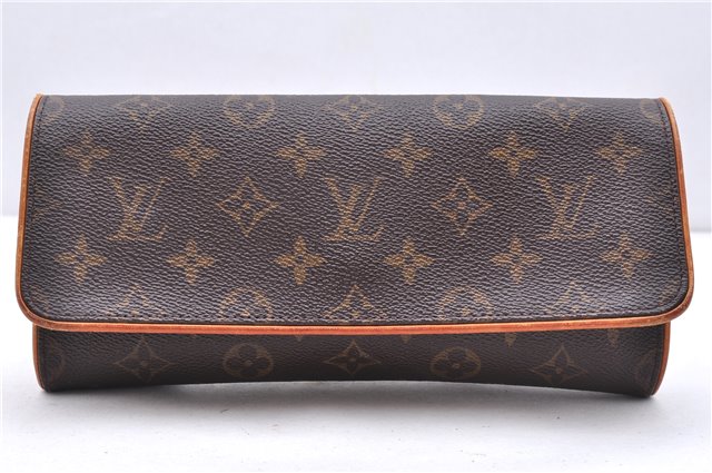 Authentic Louis Vuitton Monogram Pochette Twin GM Shoulder Bag M51852 LV 1182E