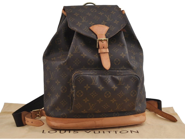 Authentic Louis Vuitton Monogram Montsouris GM Backpack M51135 LV 1183I