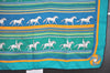 Authentic HERMES Carre 65 Scarf "SEQUENCES" Silk Black Green 1184I