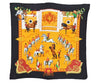 Authentic HERMES Pleats Scarf "Real Escuela Andaluza Del Arte" Silk Black 1185I