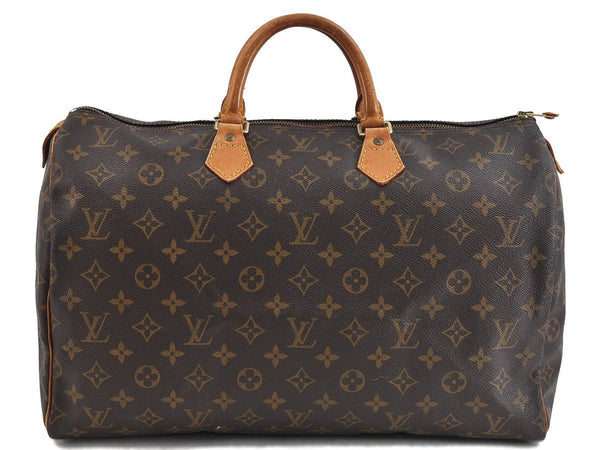Authentic Louis Vuitton Monogram Speedy 40 Hand Bag M41522 LV 1186D