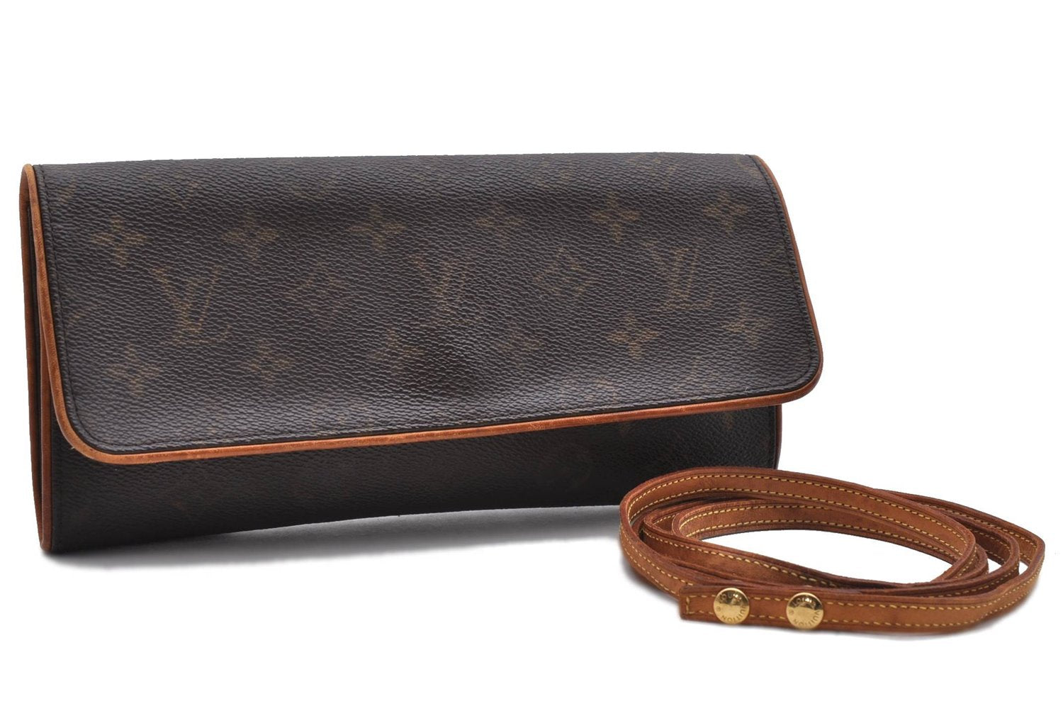 Authentic Louis Vuitton Monogram Pochette Twin GM Shoulder Bag M51852 LV 1188D