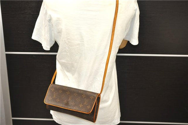 Authentic Louis Vuitton Monogram Pochette Twin GM Shoulder Bag M51852 LV 1188D